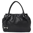 Bolso de hombro de cuero negro Salvatore Ferragamo