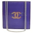 Borsa a spalla olografica viola e argento di Chanel