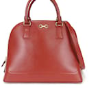 Bolsa de couro vermelho Salvatore Ferragamo