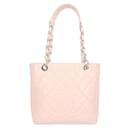 Borsa tote in pelle di caviale rosa Chanel