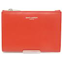 Portefeuille bi-fold rouge orange Yves Saint Laurent