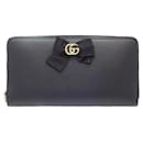 Gucci GG Marmont Black Leather Long Wallet