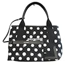 Balenciaga Navy Cabas S Dot Print Handbag