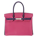 Hermes Birkin 30 Handbag in Rose Shocking and Iris - Hermès