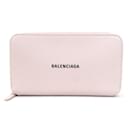 Monedero de cuero rosa claro Balenciaga