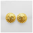 Boucles d'oreilles Chanel Vintage Ronde Matrasse Coco Grandes