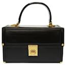 Bolsa de mão em couro envernizado preto Versace Sun