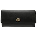 Portefeuille long en cuir Gucci GG Petit Marmont