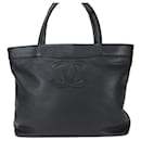 Borsa tote in pelle caviar nera Chanel