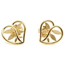 Tiffany & Co. 18K Yellow Gold Heart Leaf Stud Earrings