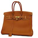 Sac à main Hermès Birkin 35 en cuir Togo doré