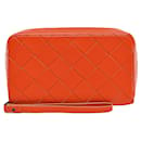 Bottega Veneta Orange Leather Clutch Bag