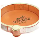 Hermes Off-White Leather Bangle - Hermès