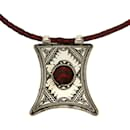 Hermes Tuareg Leather Silver Necklace - Hermès