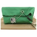 Burberry Green Viscose Silk Clutch Bag