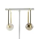 Celine Gold Plated Square Hoop Earrings - Céline