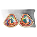 Hermes Cloisonné Enamel Clip Earrings - Hermès