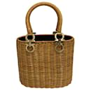 Bolsa tote mini de rattan com hardware Gancini da Salvatore Ferragamo