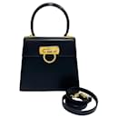 Navy Lederhandtasche Salvatore Ferragamo