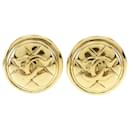 Chanel Vintage Gold Plated Matelasse Earrings