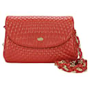 Borsa a spalla in pelle rossa Bally con catena