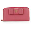 Prada Saffiano Long Wallet in Peonia