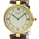 Cartier Must Vendome Vermeil Gold Plated Leather Quartz Ladies Watch