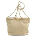 Sac fourre-tout en cuir beige Chanel