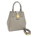 Miu Miu Gray Leather Shoulder Bag