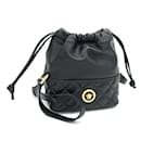 Bolso de hombro de cuero negro Versace