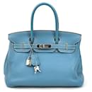 Sac à main Hermès Birkin 30 en bleu turquoise