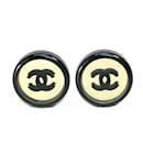 Chanel CC Coco Mark Logo Mirror Circle Clip Earrings