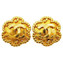 Chanel Vintage Gold Flower Coco Earrings