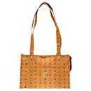 Sac fourre-tout en PVC marron avec motif monogramme MCM