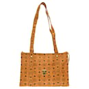 Sac fourre-tout en PVC marron avec motif monogramme MCM