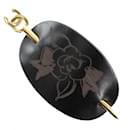 Chanel Leather Black Kanzashi Hair Ornament