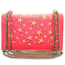 Jimmy Choo Floria Sternenbesetzte Leder Rosa Schultertasche