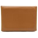 Hermes Calvi Duo Epsom Leather Card Case in Gold - Hermès