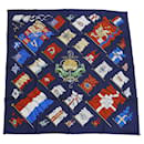 Hermes Carre 90 PAVOIS Flag Navy Scarf - Hermès