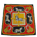 Hermes Silk Scarf in Black and Red - Hermès