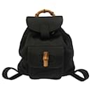 Gucci Bamboo Satin Black Rucksack Backpack