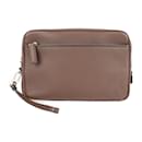 Prada Leather Brown Clutch Handbag