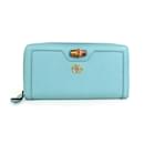 Porte-monnaie en cuir turquoise Gucci