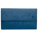 Blue Louis Vuitton Epi Porte Tresor International Long Wallets