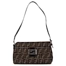 Brown Fendi Zucca Canvas Shoulder Bag