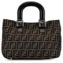 Bolsa Twins em lona Zucca Fendi marrom