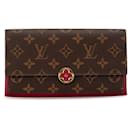 Cartera larga Monogram Flore Louis Vuitton marrón