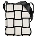 White Bottega Veneta Mini Canvas Cassette Crossbody Bag