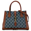 Bolsa Tote Jackie 1961 em denim GG médio azul da Gucci