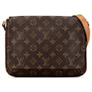 Bolso de hombro Musette Tango Monograma Louis Vuitton marrón con correa corta